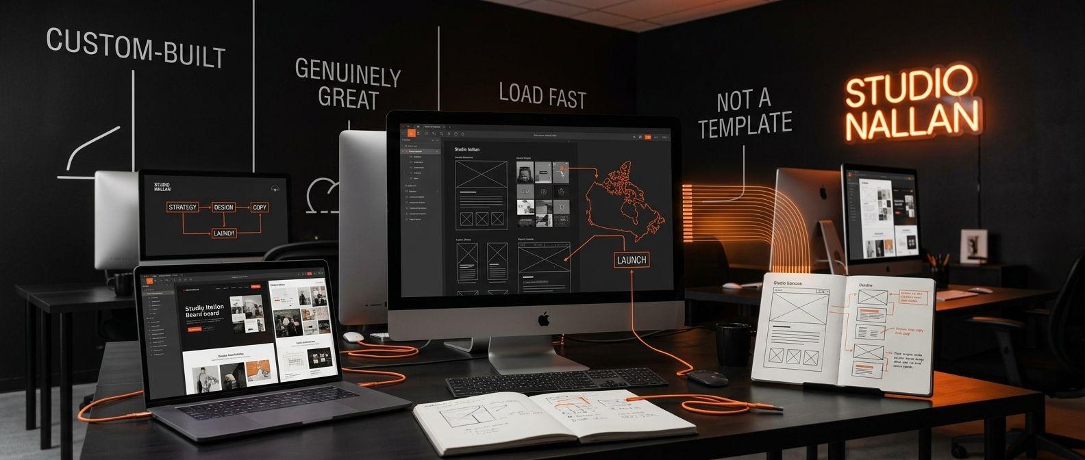 Custom website design showpiece