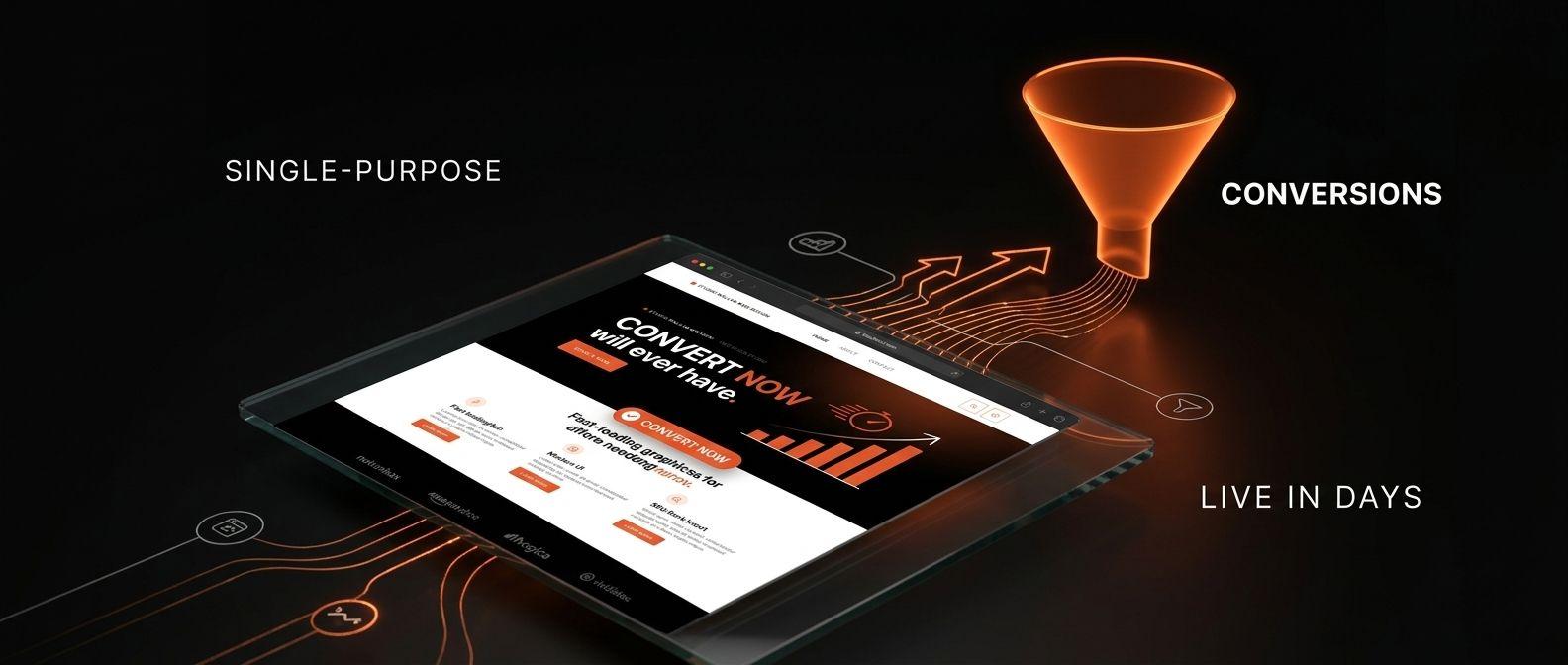 Landing page design showpiece