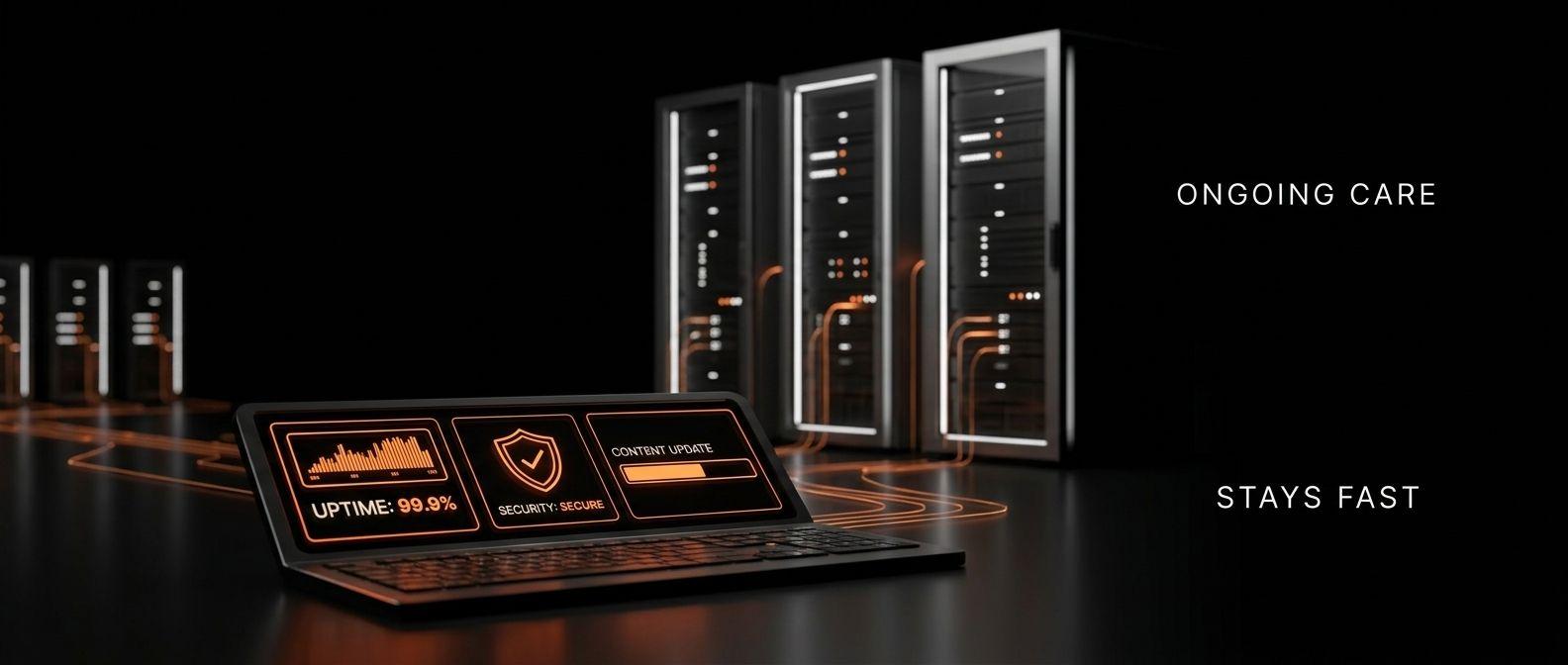 Website maintenance and hosting showpiece
