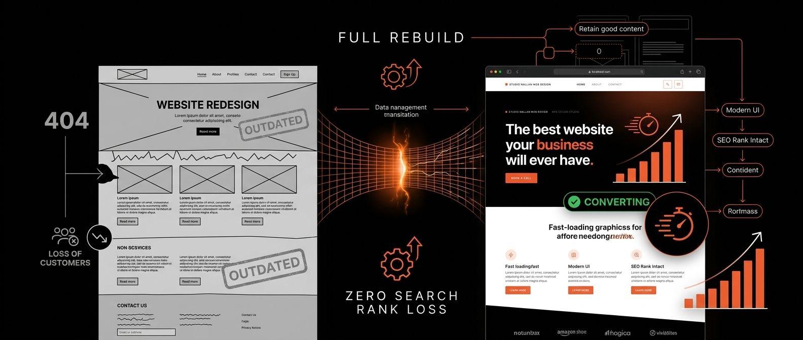 Website redesign showpiece